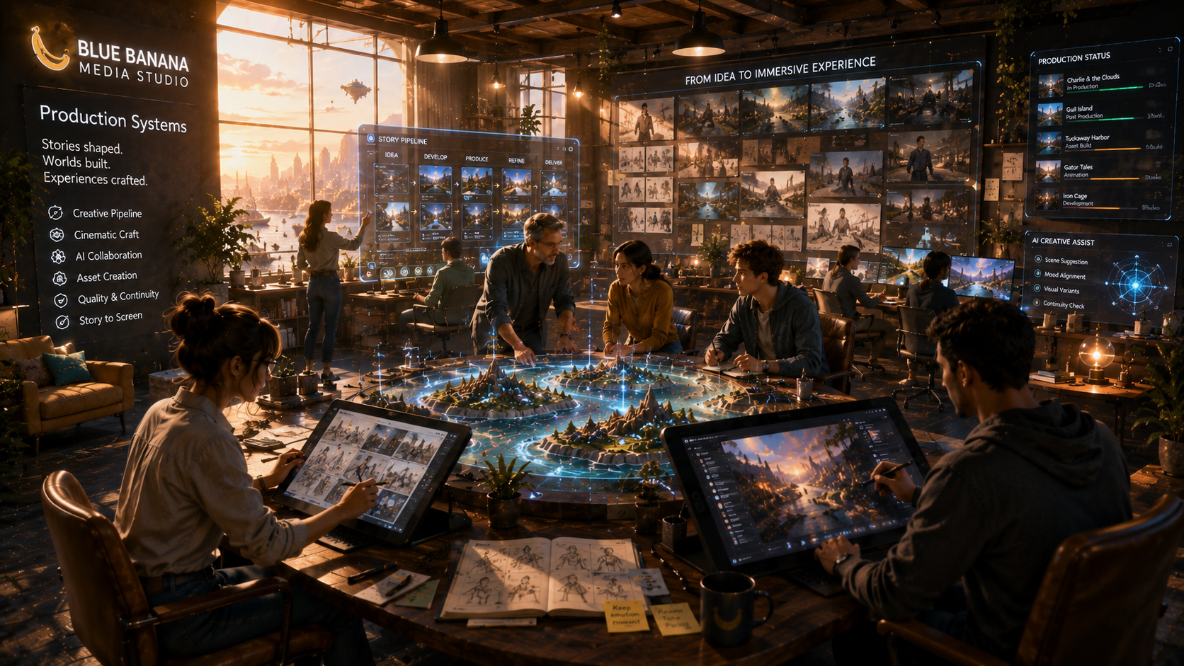 Production systems — collaborative cinematic storytelling creation